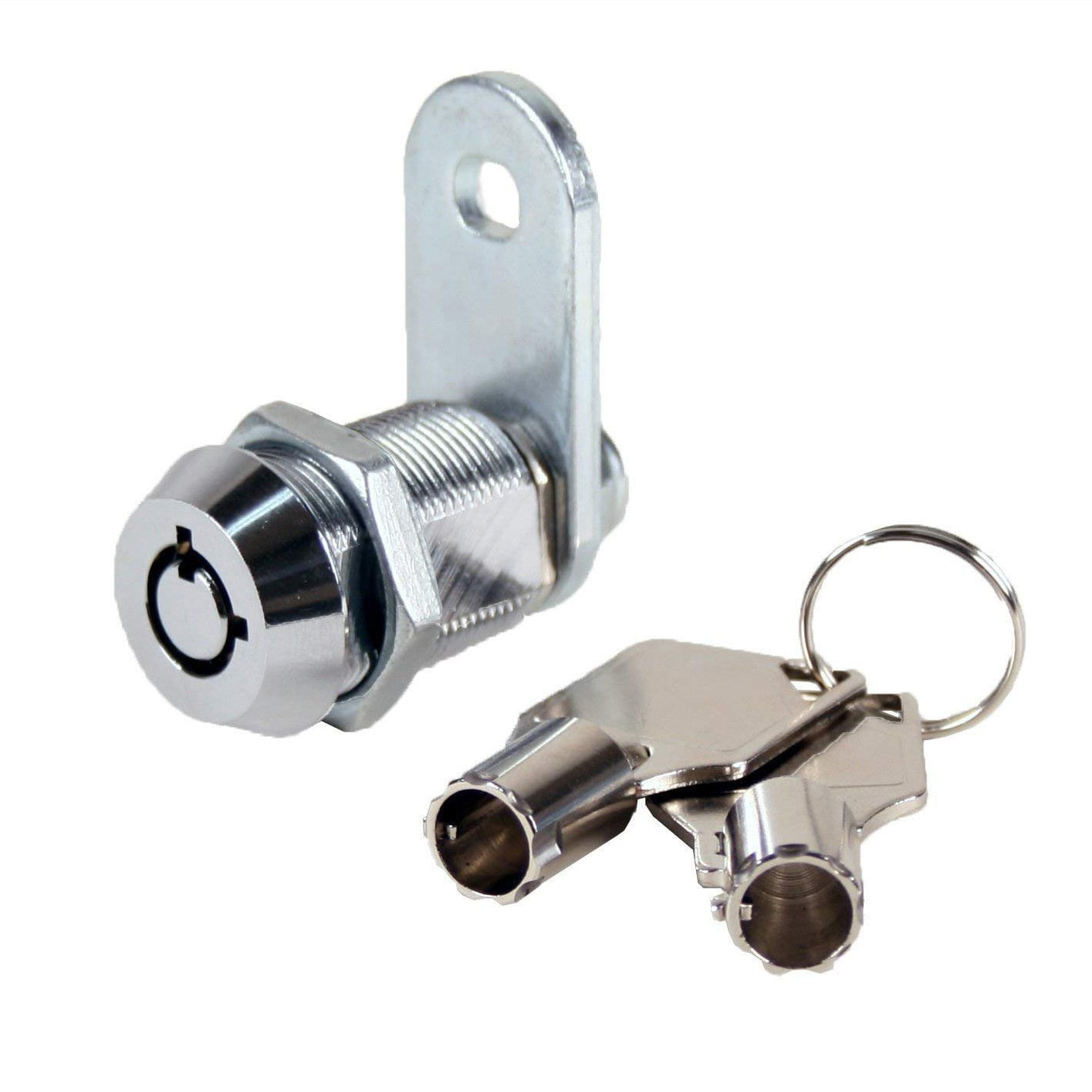 4/Pk 7/8" Double Bitted Black Cam Lock Keyed Alike 2 Keys Each 1-1/4" Offset Cam 