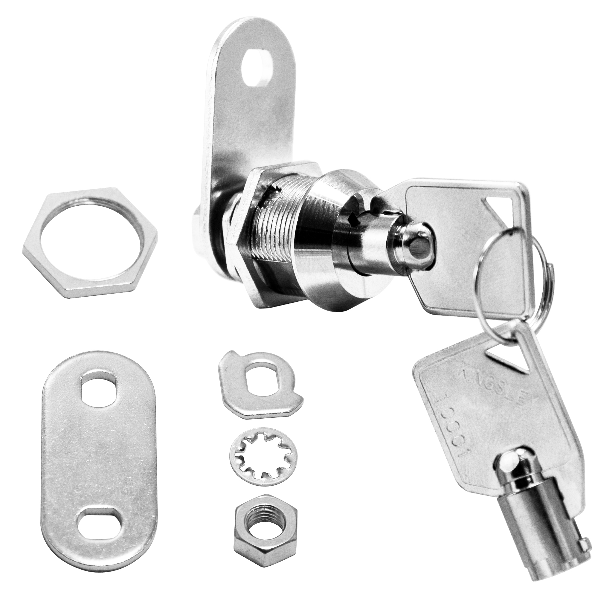 Kingsley Tubular Cam Lock with 5/8″ Cylinder–Chrome Finish, Keyed Alike