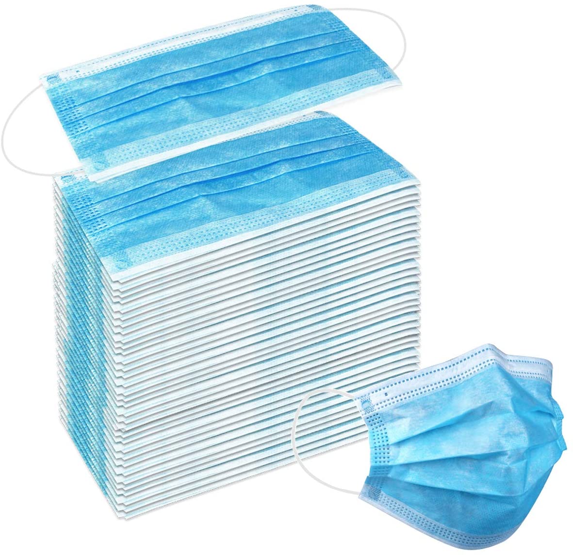 Pack of 50 Disposable Non Medical 3-Ply Masks