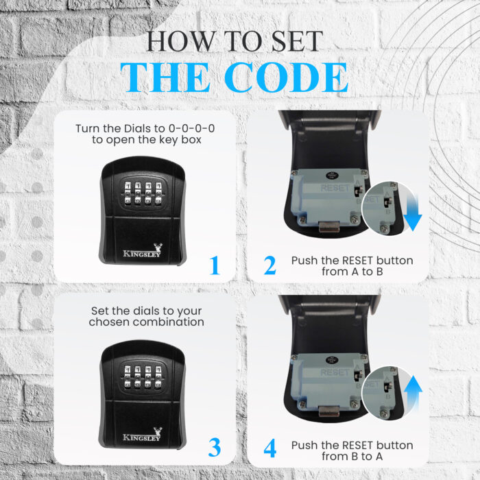 how to set Kingsley lock box