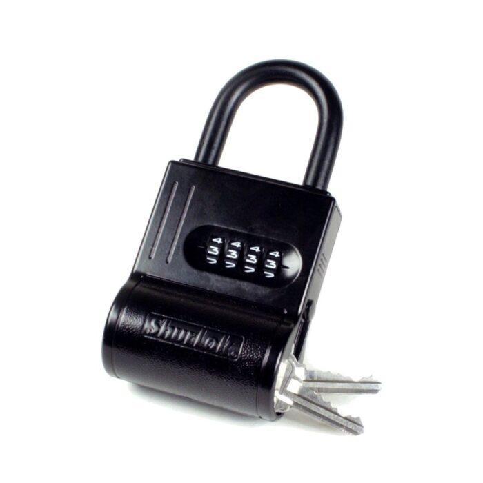 Black Lock Box with Keys, Side Opening
